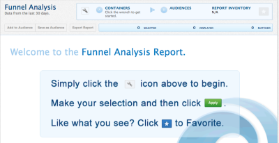 Image of the Funnel Analysis welcome page