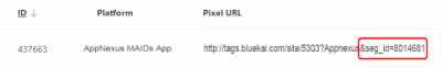 Image of a campaign's PX URL field