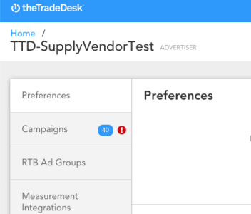 Screenshot showing The Trade Desk Preferences page