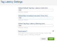 Image of the tag latency settings form