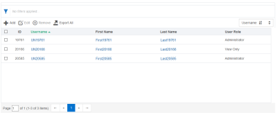 Screenshot of exporting all users