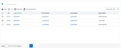 Screenshot of exporting selected users