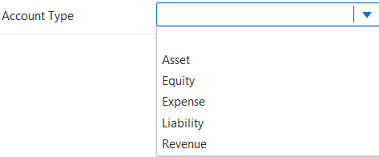 The allowed values for an Account Type property.