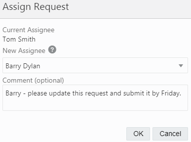 assign request dialog