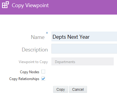 copy viewpoint dialog box