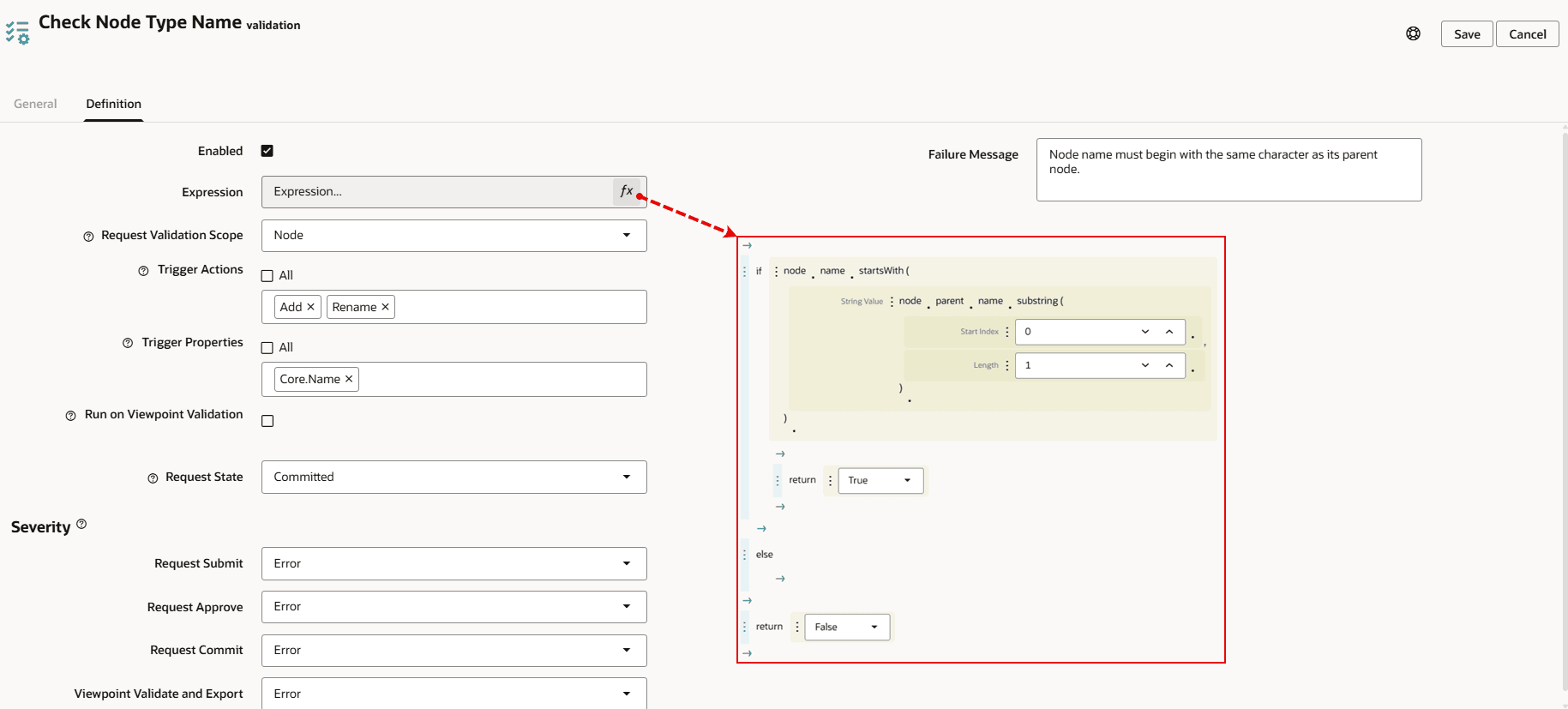 screenshot of account node type with description following