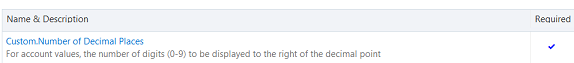 The Custom.Number of Decimal Places property that was added to the node type and set to be required.