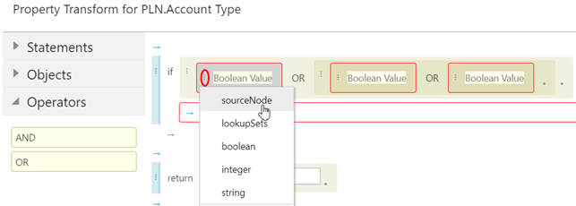 IF statement with Choose Expression Term highlighted and source Node displayed