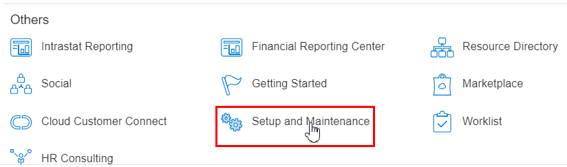 screenshot shows Setup and Maintenance menu item