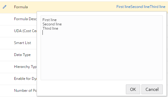 Screenshot shows memo field with three lines separated by line separators