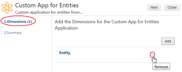 remove dimension from Universal application example