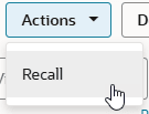 Screenshot shows Recall action item