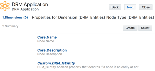 summary of properties for dimension