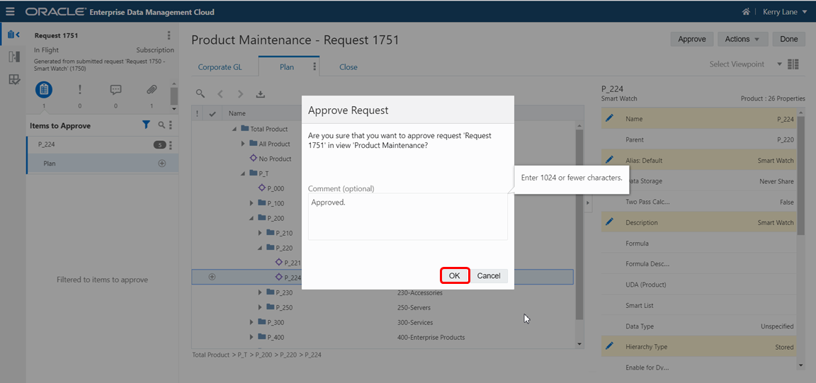 screenshot shows approval dialog box