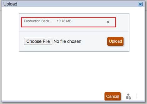 upload backup file