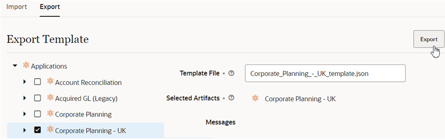 template file export