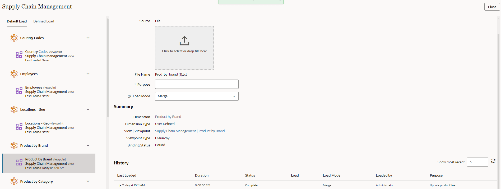 viewpoint load screen showing History viewpoint load screen showing History