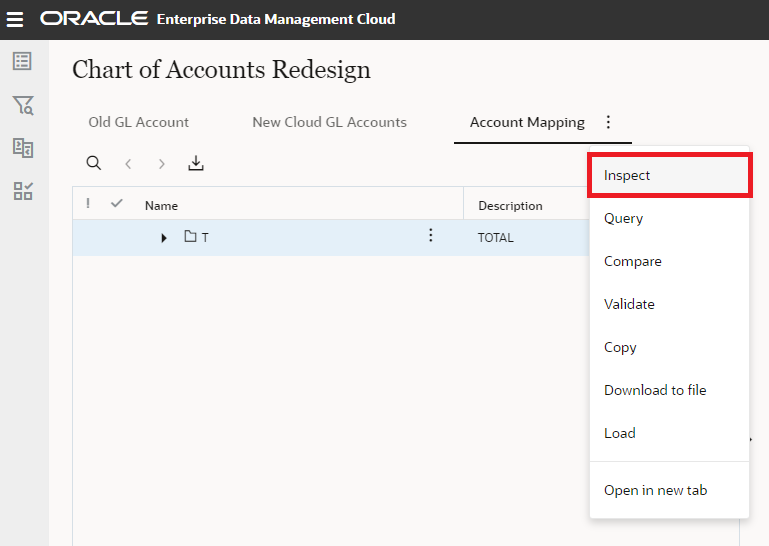 Inspect Account Mapping viewpoint