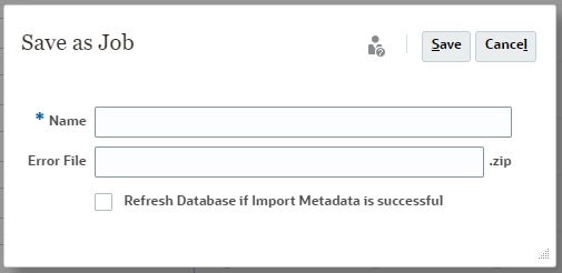 Planning Save as Job dialog box blank