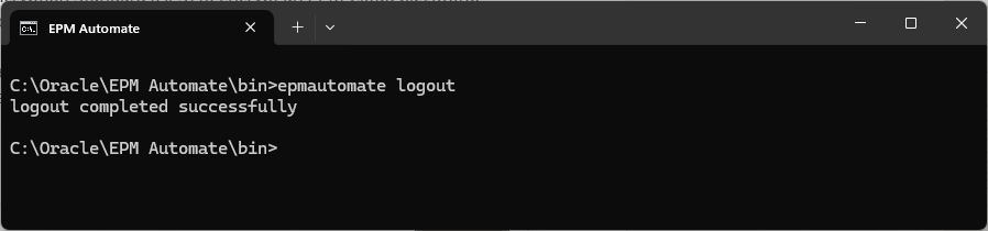 EPM Automate logout command