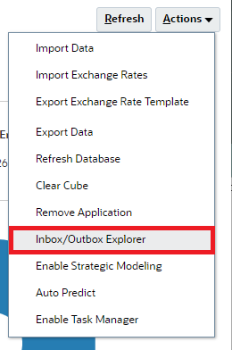 Planning - open the Inbox/Outbox explorer
