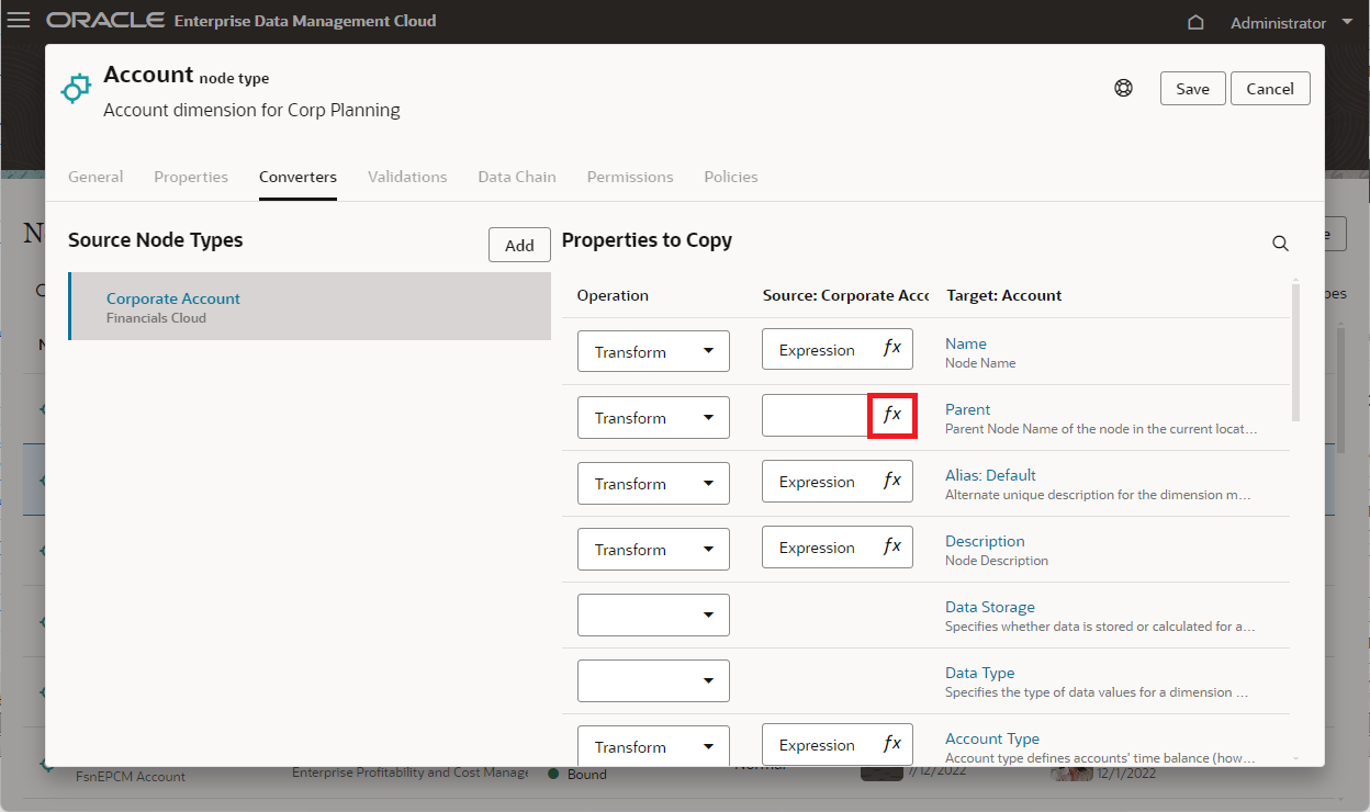 Account node type