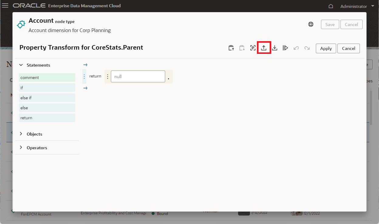 Upload node name expression