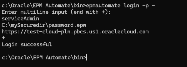 Multi-line execution of a sample command