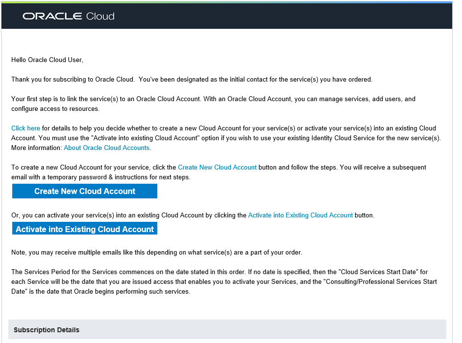 A Sample Activation Email for First-time Customers