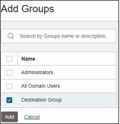 Screen to add user to target group