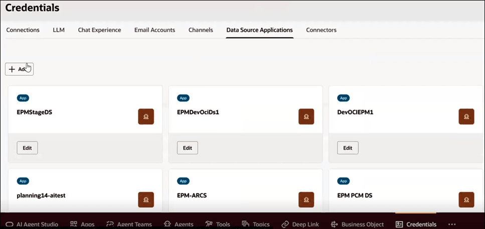 Establishing a Data Source Connection in AI Agent Studio