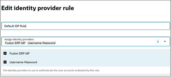 Edit Identity Provider rule Edit Identity Provider rule