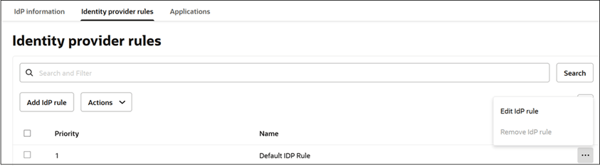 Edit IdP rule Edit IdP rule