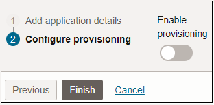 Screen to select enable provisioning