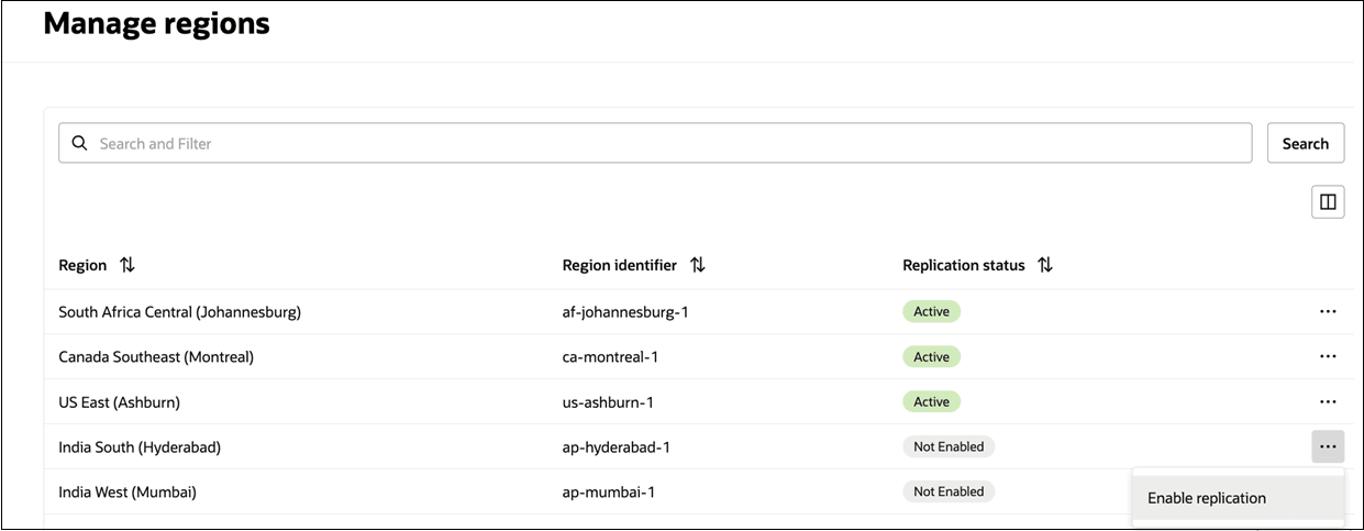 Enable replication