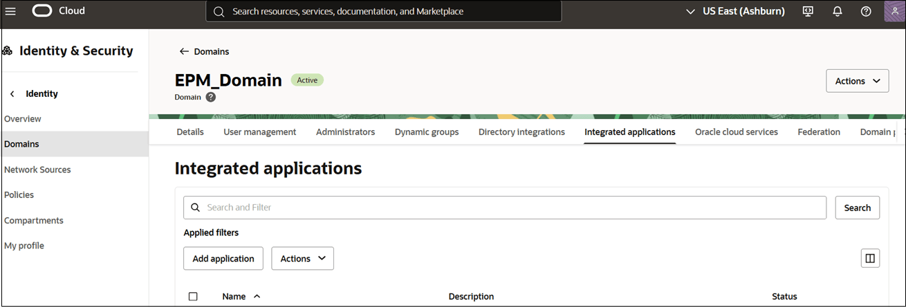 Select Integrated applications tab