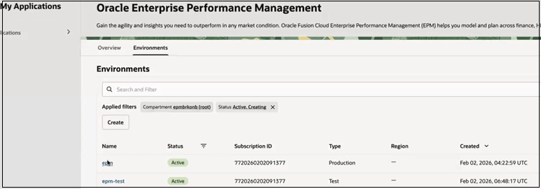 Select the environment