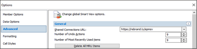Smart View Configure Shared Connection