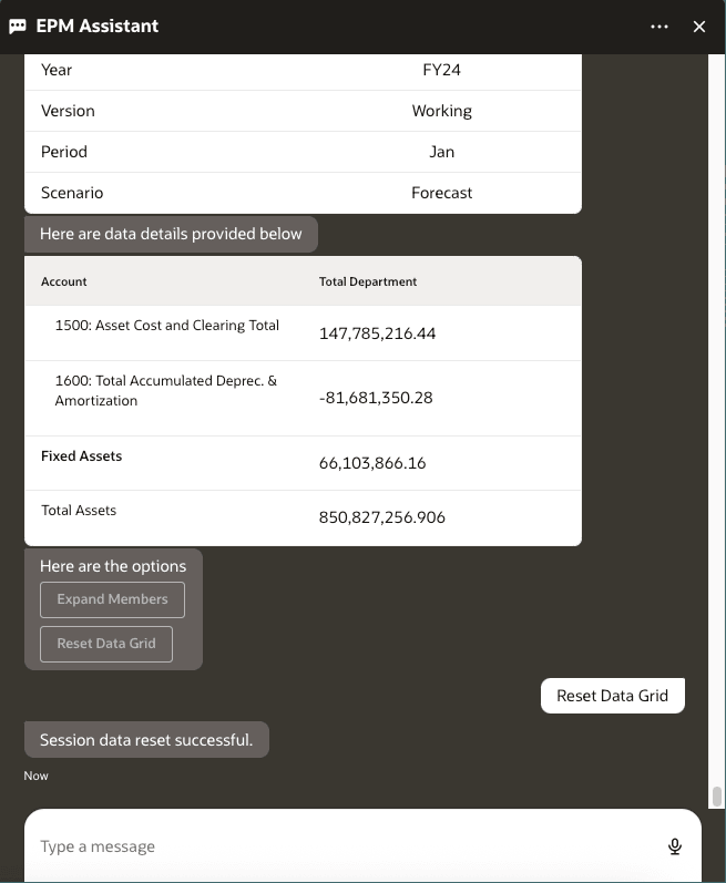 get data intent for resetting data grid