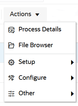 Image shows the Actions drop-down. Image shows the Actions drop-down.