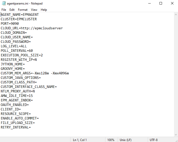 agentparams.ini file