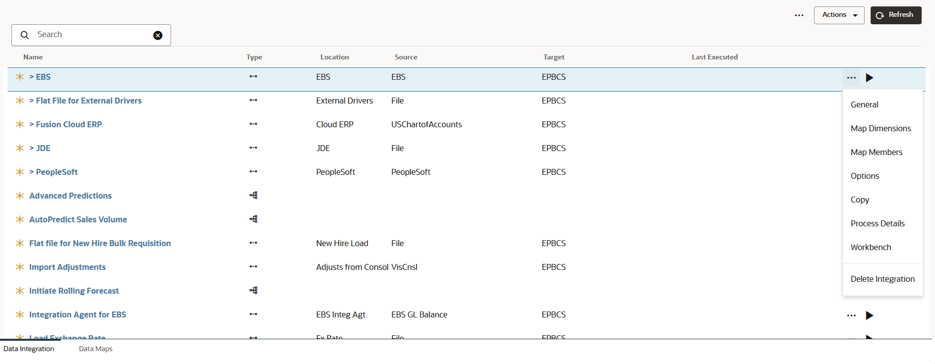 Image shows the Copy command on the Data Integration home page. Image shows the Copy command on the Data Integration home page.