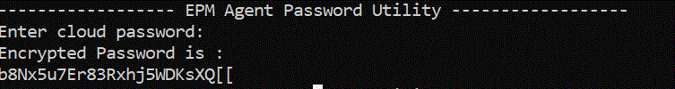 Image shows EPM Agent Password Utility
