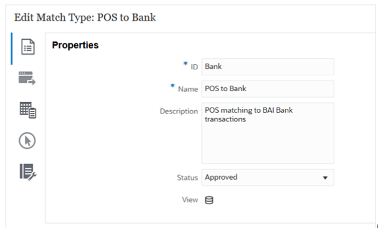 Image shows the Edit Match Type page. Image shows the Edit Match Type page.