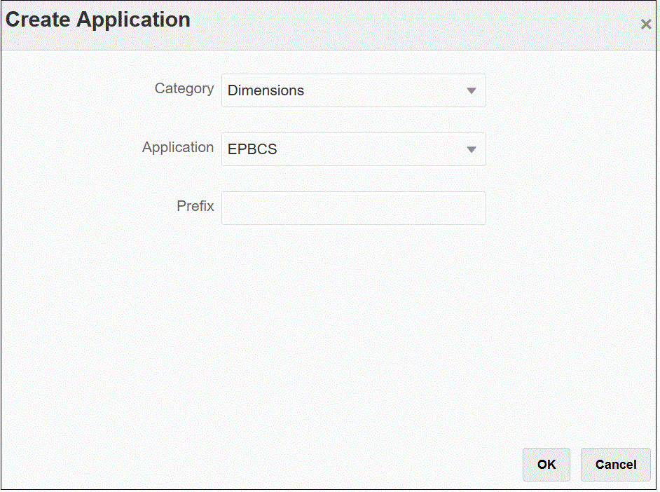 Image shows the Create Application page.