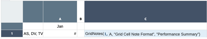 grid notes text functions