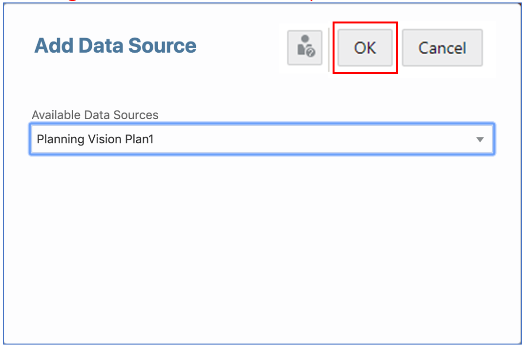 from available data source list select one