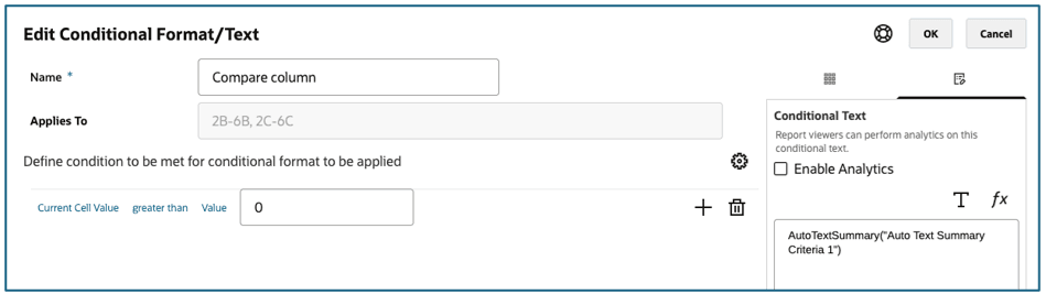 Conditional Text 13g