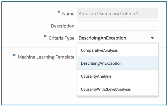 Describing an Exception: Criteria Type