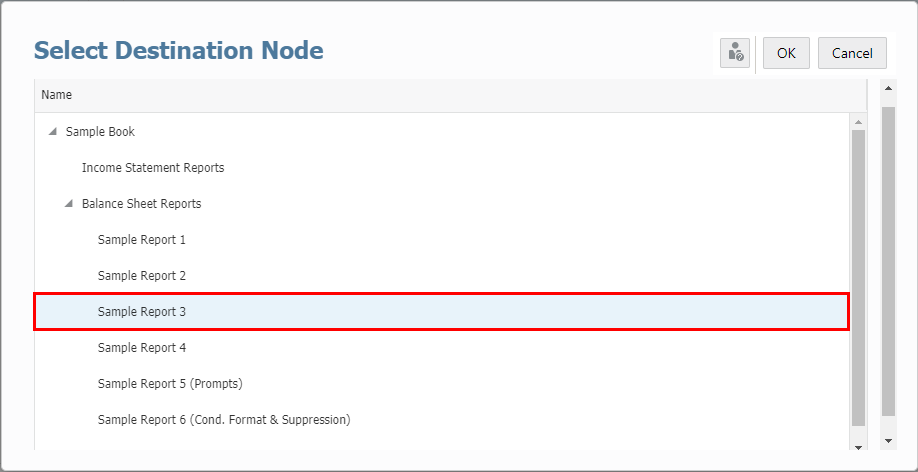 select a destination node, where the section needs to be anchored.